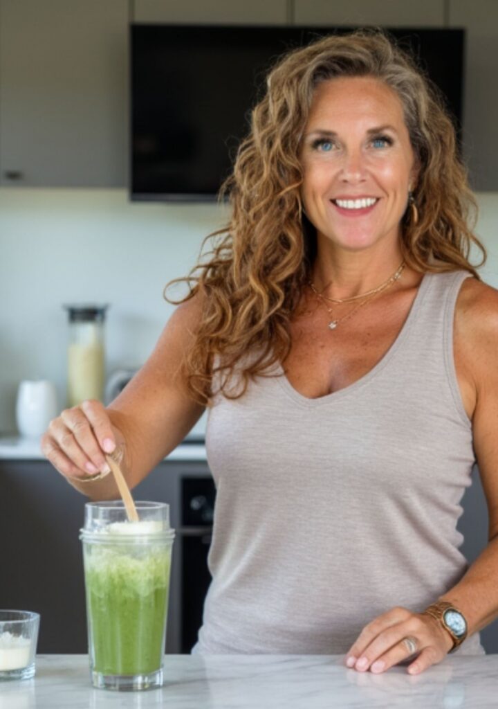 Midlife health coach demonstrating simple daily habits that support energy and follow-through